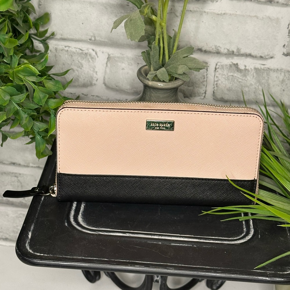Kate Spade Pink and Black Wallet Sleek Design